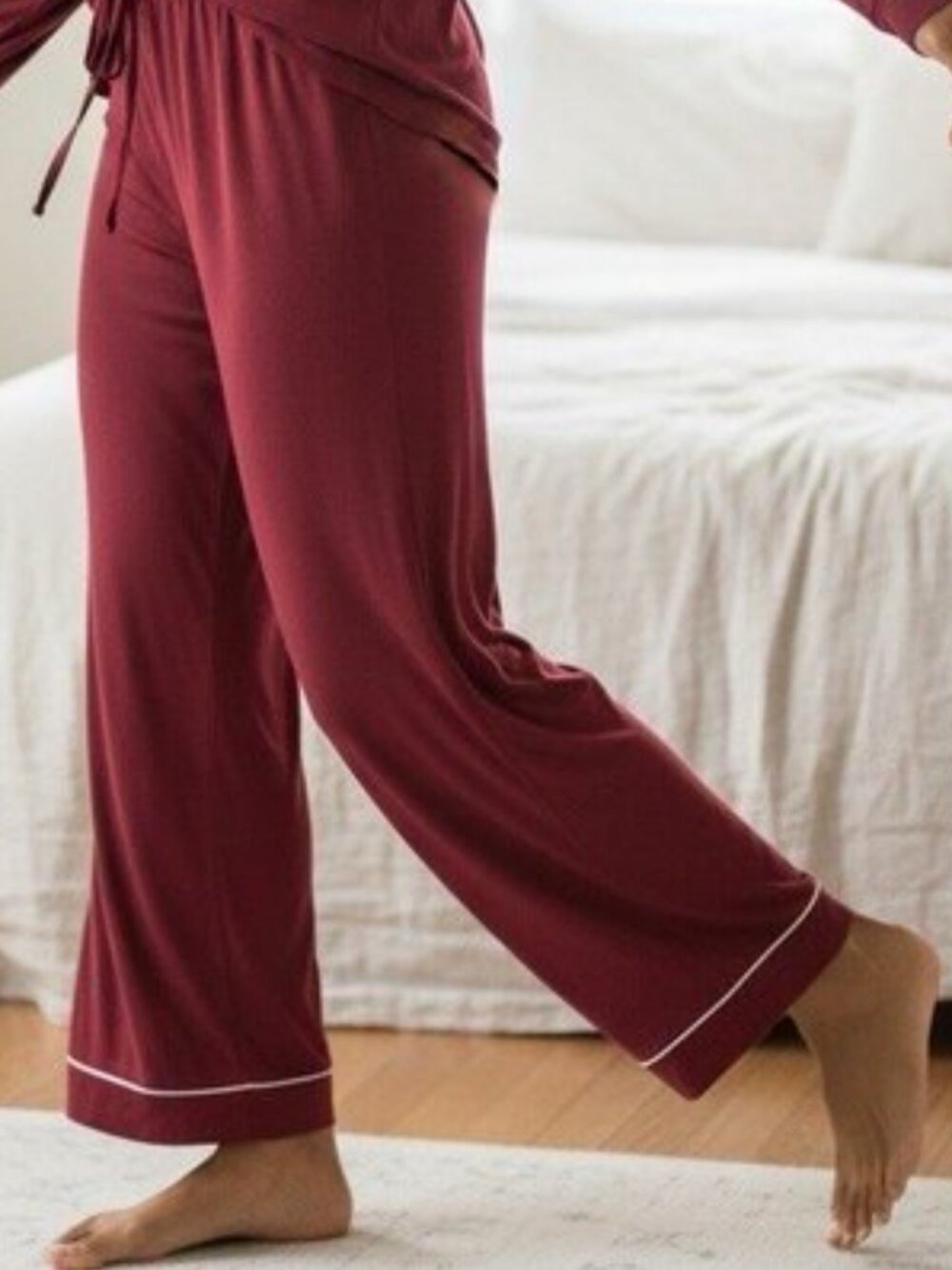 3XL Cozy Earth Women's Bamboo Stretch-Knit Pajama Pant - Pomegranate - NWT